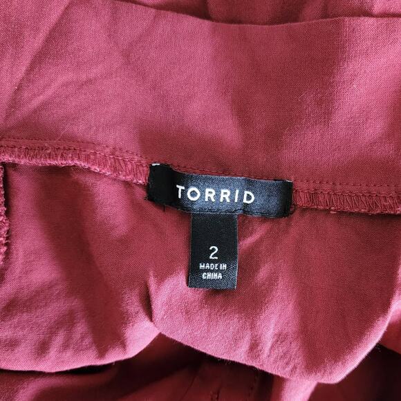 Torrid Marsala Red Button Up Midi Skater Skirt Plus Size 2X - Picture 6 of 9
